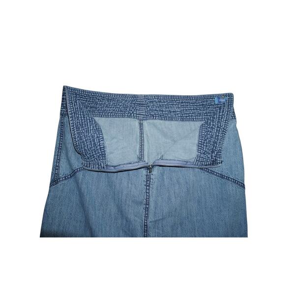 Urban Outfitters Denim Midi Skirt Women’s XL Asymmetrical Hem Patchwork Y2K - Picture 6 of 6